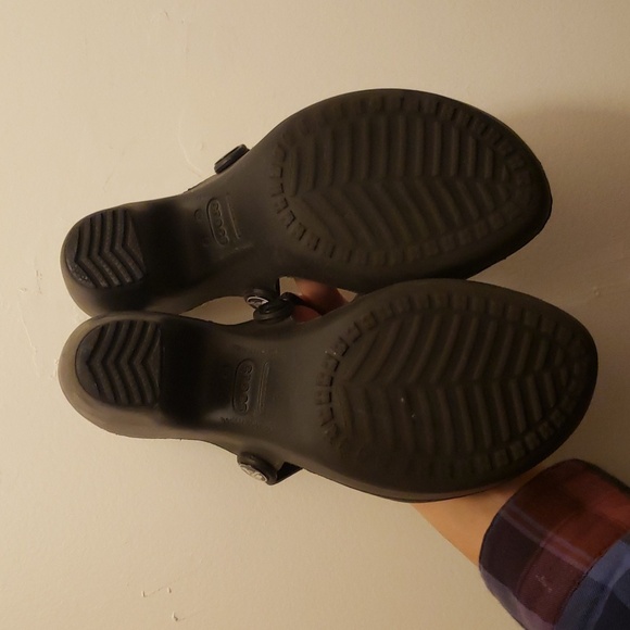 Crocs women's black heeled sandals size 8 - Picture 5 of 9